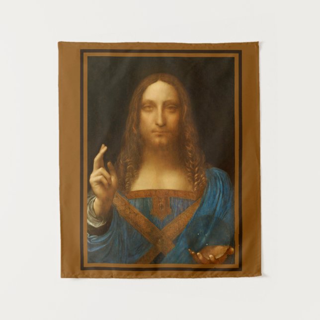 TAPETE DE PAREDE SALVATOR MUNDI FINE ART IMPRESSÃO (Frente)