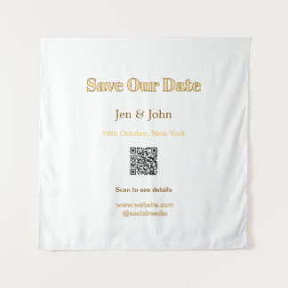 Tapete De Parede Salve nossa data Leia QR para detalhes nome data s