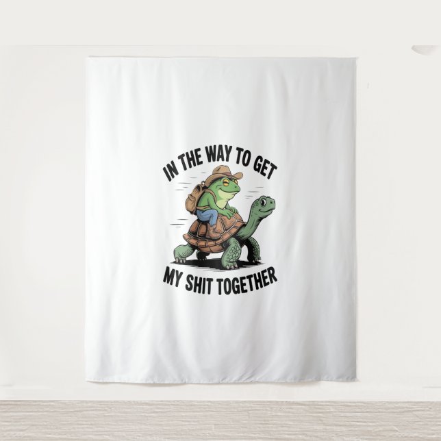 Tapete De Parede Sapo com a tartaruga móvel (Frente)