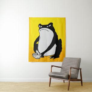 Tapete De Parede Sapo rabugento desenhando arte japonesa por Matsum
