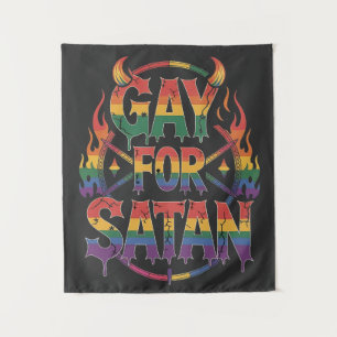 Tapete De Parede Satã de granizo Arco-Íris Baphomet Diabo Goat LGBT