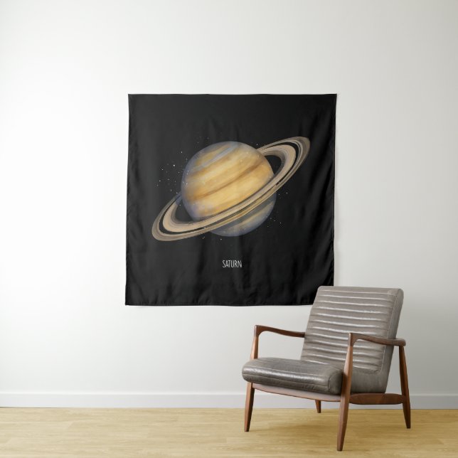 Tapete De Parede Saturno artístico com anéis vibrantes (In Situ)