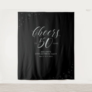 Tapete De Parede Saudações aos 50 anos   Festa de Aniversário Silve
