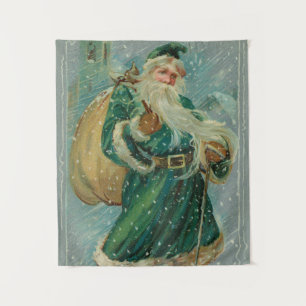 Tapete De Parede Saudações de Natal-Carta Postal Retro do Papai Noe