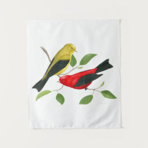 Tapete De Parede Scarlet Tanagers Bird Art