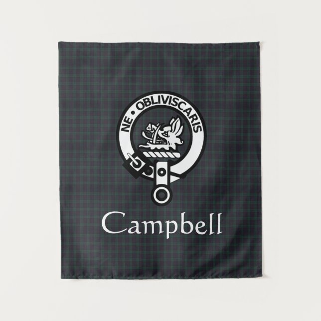 Tapete De Parede Scottish Campbell Crest Crachá & Tartan (Frente)