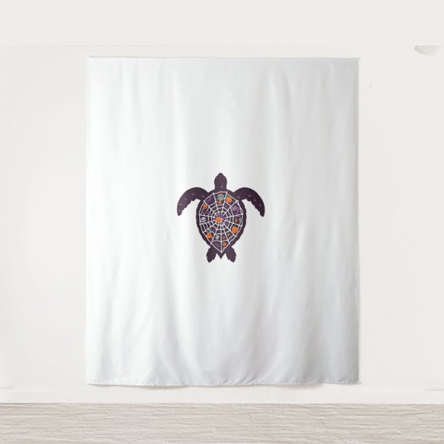 Tapete De Parede Sea Turtle Halloween Spider-web Pumpkin Hall (Frente)