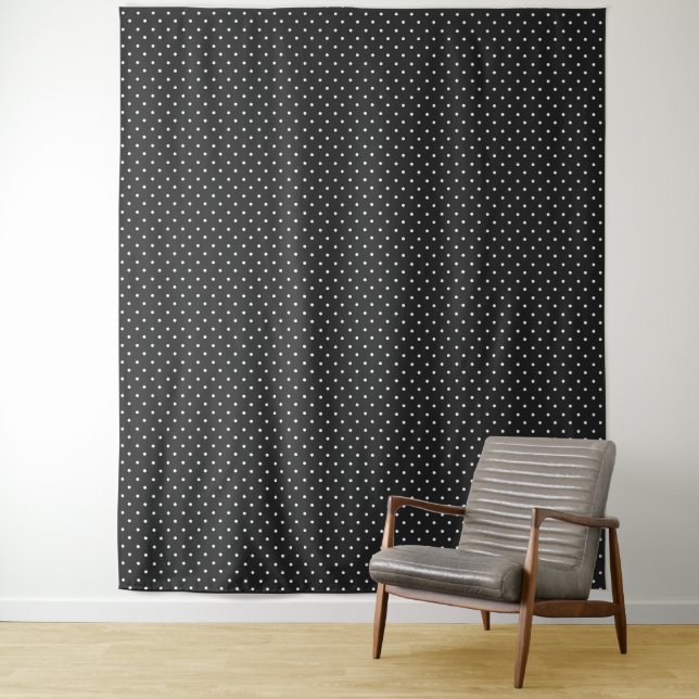 Tapete De Parede Seamless black and white polka dot pattern  (In Situ)