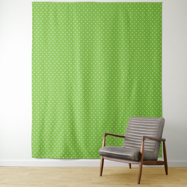 Tapete De Parede Seamless  bright lime polka dot pattern  (In Situ)
