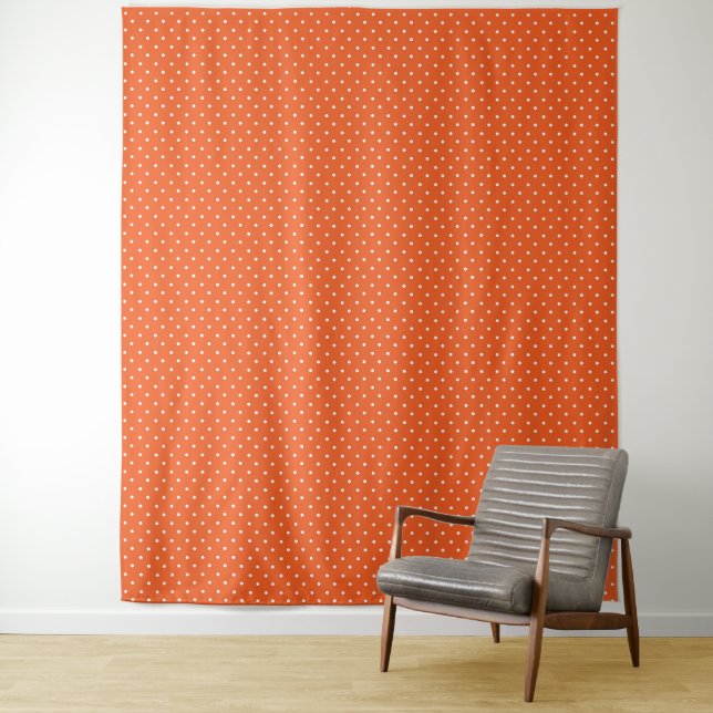 Tapete De Parede Seamless  bright orange background polka dot (In Situ)