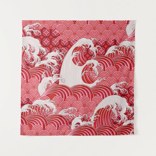 Tapete De Parede Seamless decorative pattern with waves in Chinese  (Frente)
