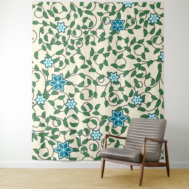 Tapete De Parede Seamless floral pattern on beige background (In Situ)