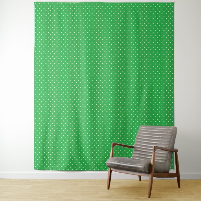 Tapete De Parede Seamless green background polka dot pattern (In Situ)