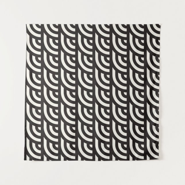 Tapete De Parede Seamless monochrome geometric pattern. Abstract st (Frente)