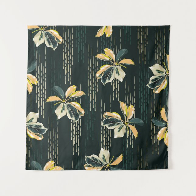 Tapete De Parede Seamless pattern Botanical VARIEGATED PLANTS, leav (Frente)