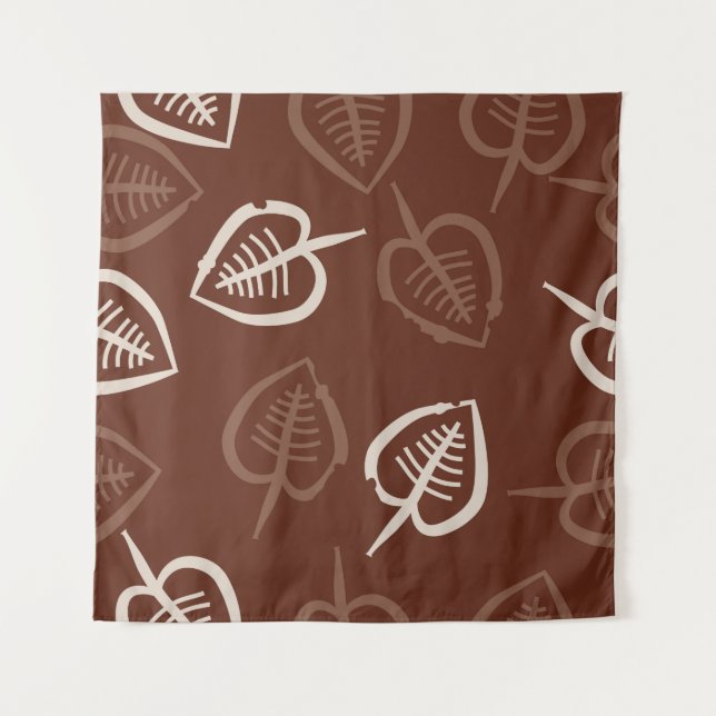 Tapete De Parede Seamless pattern of floral motif with leaves. Stri (Frente)