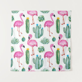 Tapete De Parede Seamless pattern with green watercolor cactus, suc