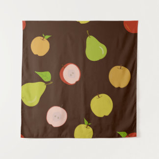 Tapete De Parede Seamless pattern with multi-colored apples and pea