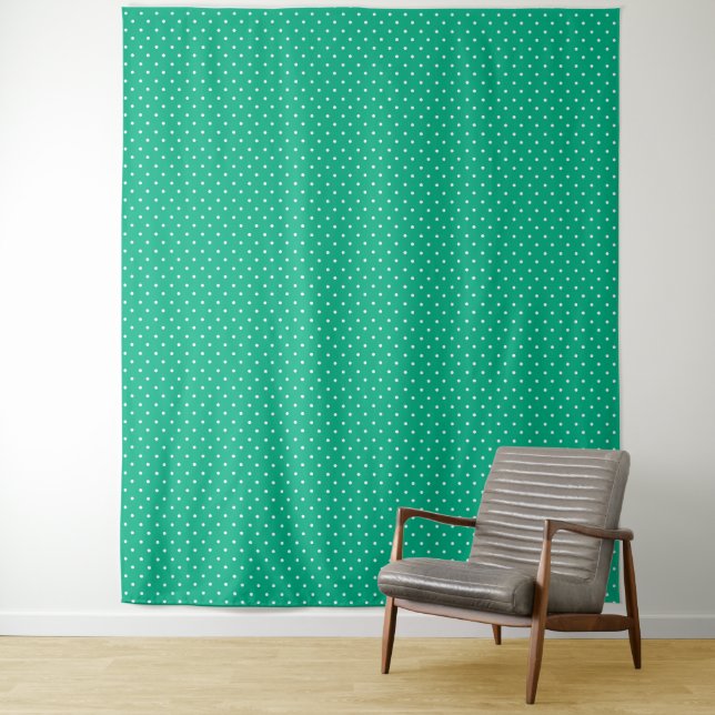 Tapete De Parede Seamless solid teal polka dot pattern (In Situ)