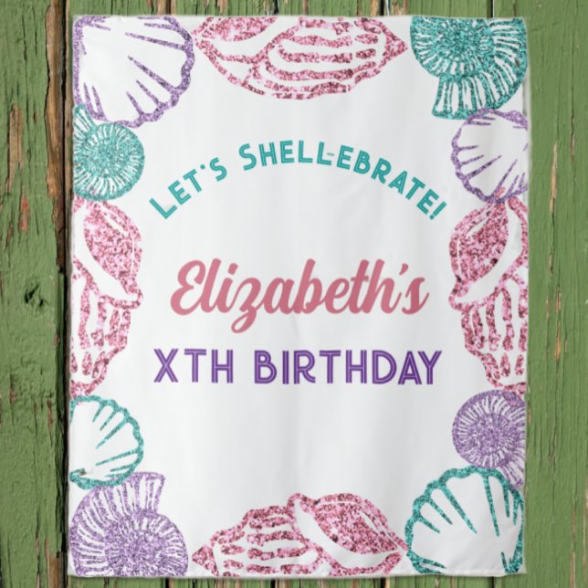 Tapete De Parede Seashell Girls Birthday (Criador carregado)