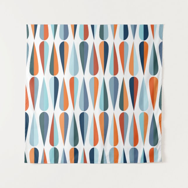 Tapete De Parede Século de médio retrô, moldes de gota. (Frente)