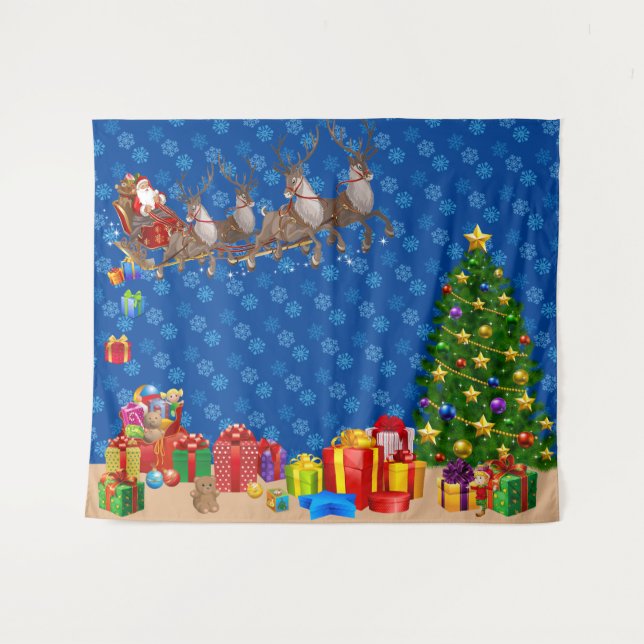 Tapete De Parede Selfie Foto Papais noeis de Natal Gift Drop (Frente (Horizontal))