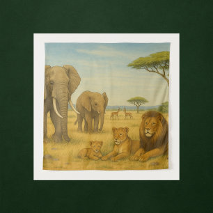 Tapete De Parede Selva Africana de Animais Safari