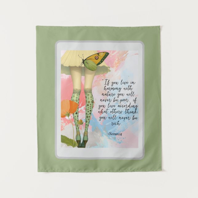 Tapete De Parede Seneca Quote Whimsical Modern Collage (Frente)