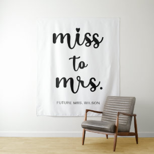 Tapete De Parede Senhorita para o Chá de panela de nome Backdrop de