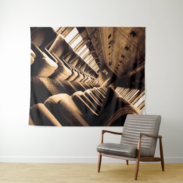 Tapete De Parede Sepia Steam Interior do Comboio (In Situ (Horizontal))