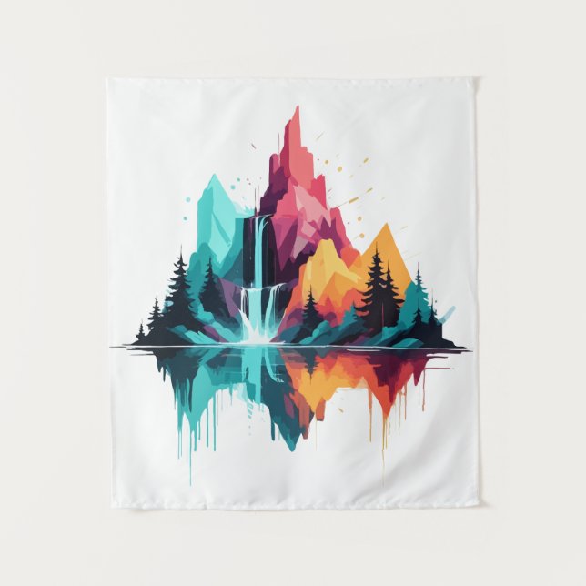Tapete De Parede Serene Landscape Calm Tranquil Nature Mounts (Frente)