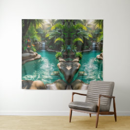 Tapete De Parede "Serenidade nos trópicos - Oásis vibrante