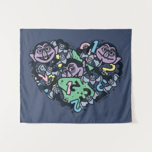Tapete De Parede Sésamo Sésamo Conde von Count Doodle Heart