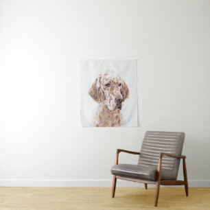Tapete De Parede Setter Inglês Laranja Belton Pintando Arte Cão