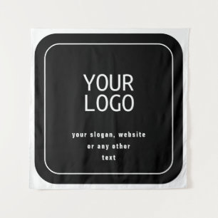 Tapete De Parede Seu logotipo e slogan ou outro texto Preto e bra