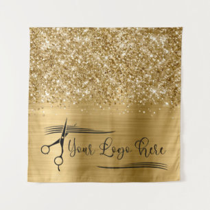 Tapete De Parede Seu Logotipo Glittery Dourado Glam