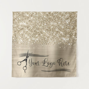 Tapete De Parede Seu Logotipo Glittery Dourado Pálido Glam