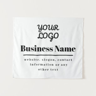 Tapete De Parede Seu Logotipo Retro-Moderno Branco & Preto