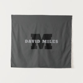 Tapete De Parede Seu nome ou nome comercial | Cinza Masculina Moder