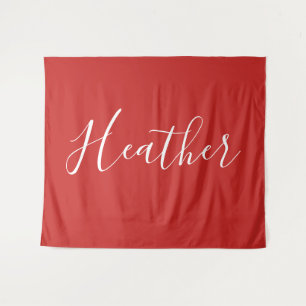 Tapete De Parede Seu roteiro branco feito sob encomenda no vermelho