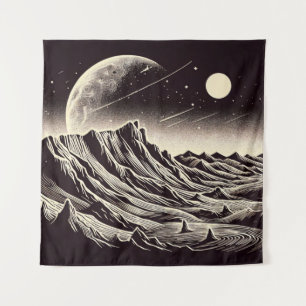 Tapete De Parede SF Mars Landscape Woodcut 3