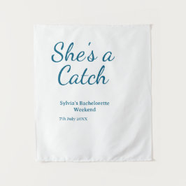 Tapete De Parede She's a catch bachelorette weekend name blue date 