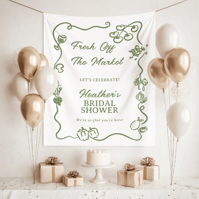 Tapete De Parede She's Fresh Off The Market Bridal Shower Sign (Criador carregado)