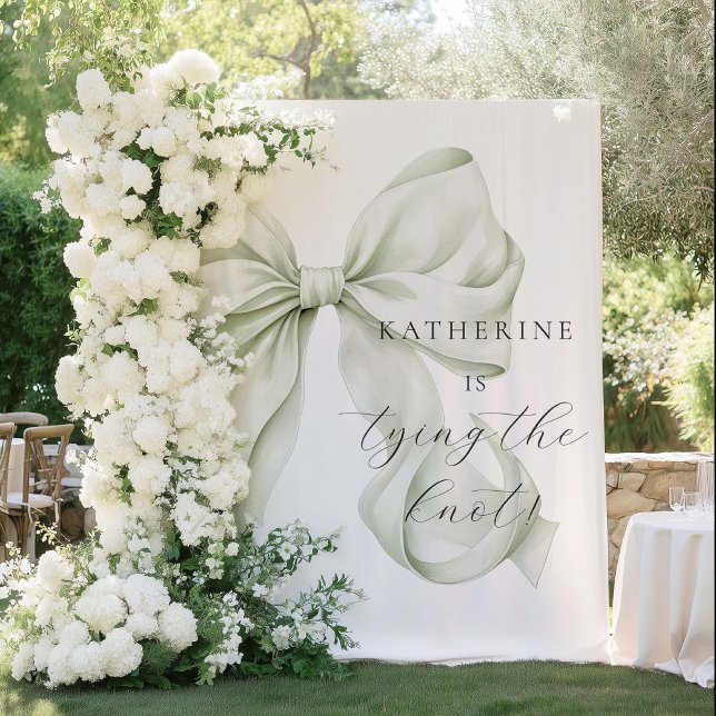 Tapete De Parede She's tying the Knot Bridal Shower Backdrop (Criador carregado)