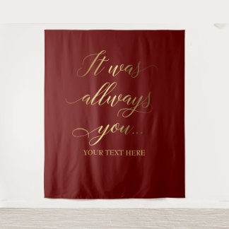Tapete De Parede Siempre fue tu pancarta de boda burdeos
