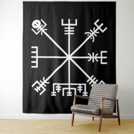 Tapete De Parede Sigilo Branco Vegvisir em Preto
