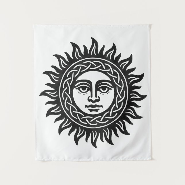 Tapete De Parede Sigilo do Rosto Solar – Emblema do Sol Negro (Frente)