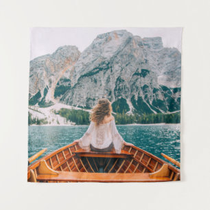 Tapete De Parede Silhouette Woman Alpha Lake Nature
