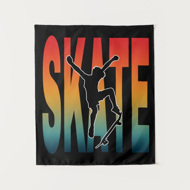 Tapete De Parede Silhueta de Skate Skateboarding (Frente)