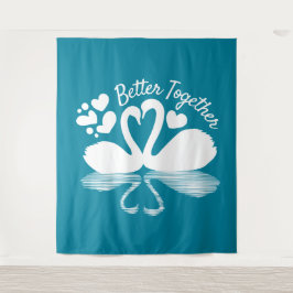 Tapete De Parede Silhueta do Cisne do casal na Água